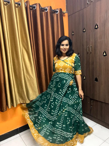 Angrakha Story - Bandhani Maxi Dress full